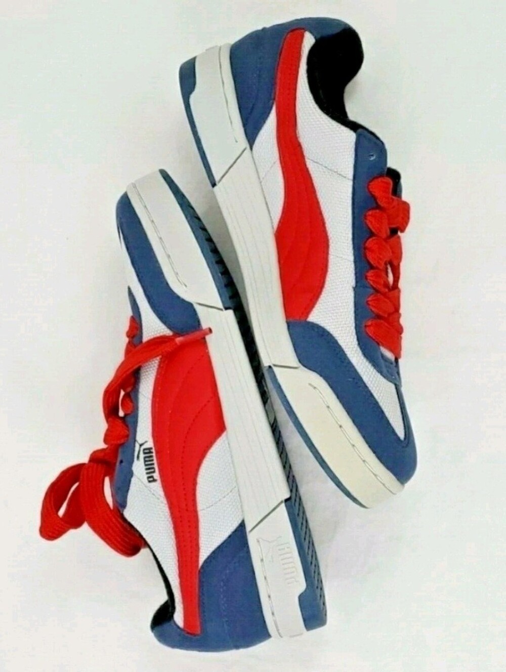 NWOT Puma Cali Court Sneakers Blue Gray Red Youth Size 7